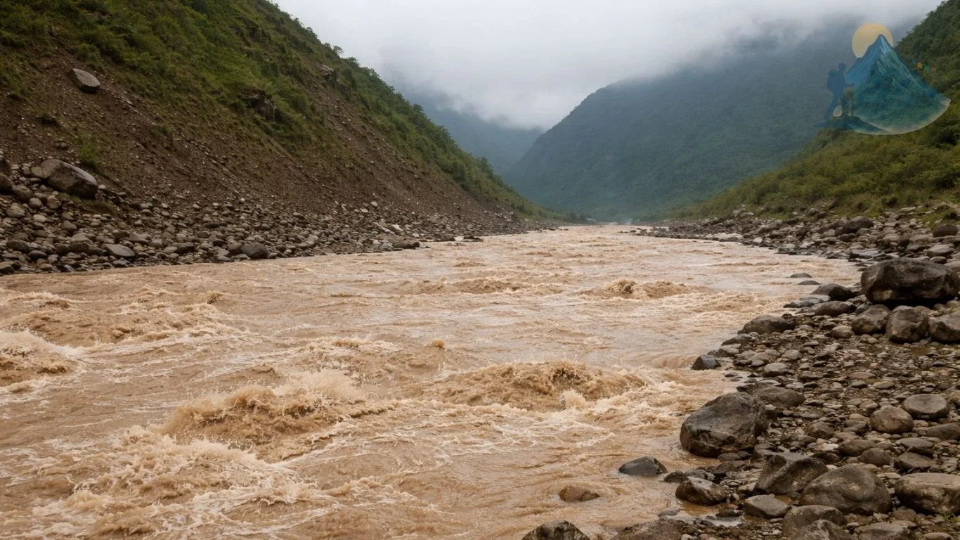 Floods in Langtang Valley Trek